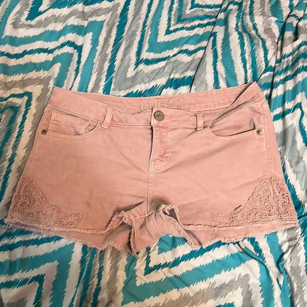 Coral size 9/10 pink jean shorts